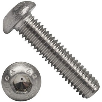 Винт с полукруглой головкой и внутренним шестигранником М3х5 DIN 7380 нержавеющая сталь А2